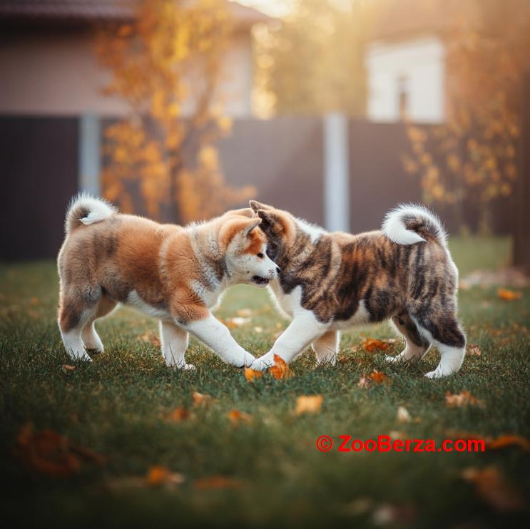 Akita inu i Shiba Inu štenci